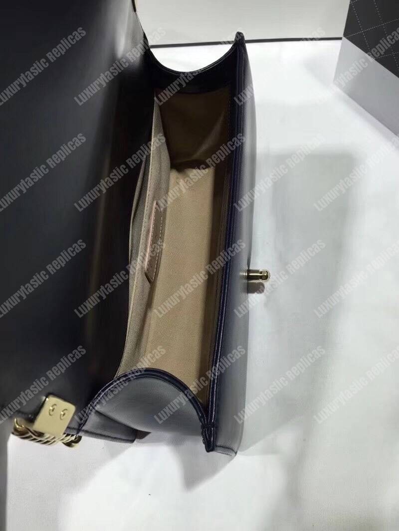 Ch*el boy handbag navy blue