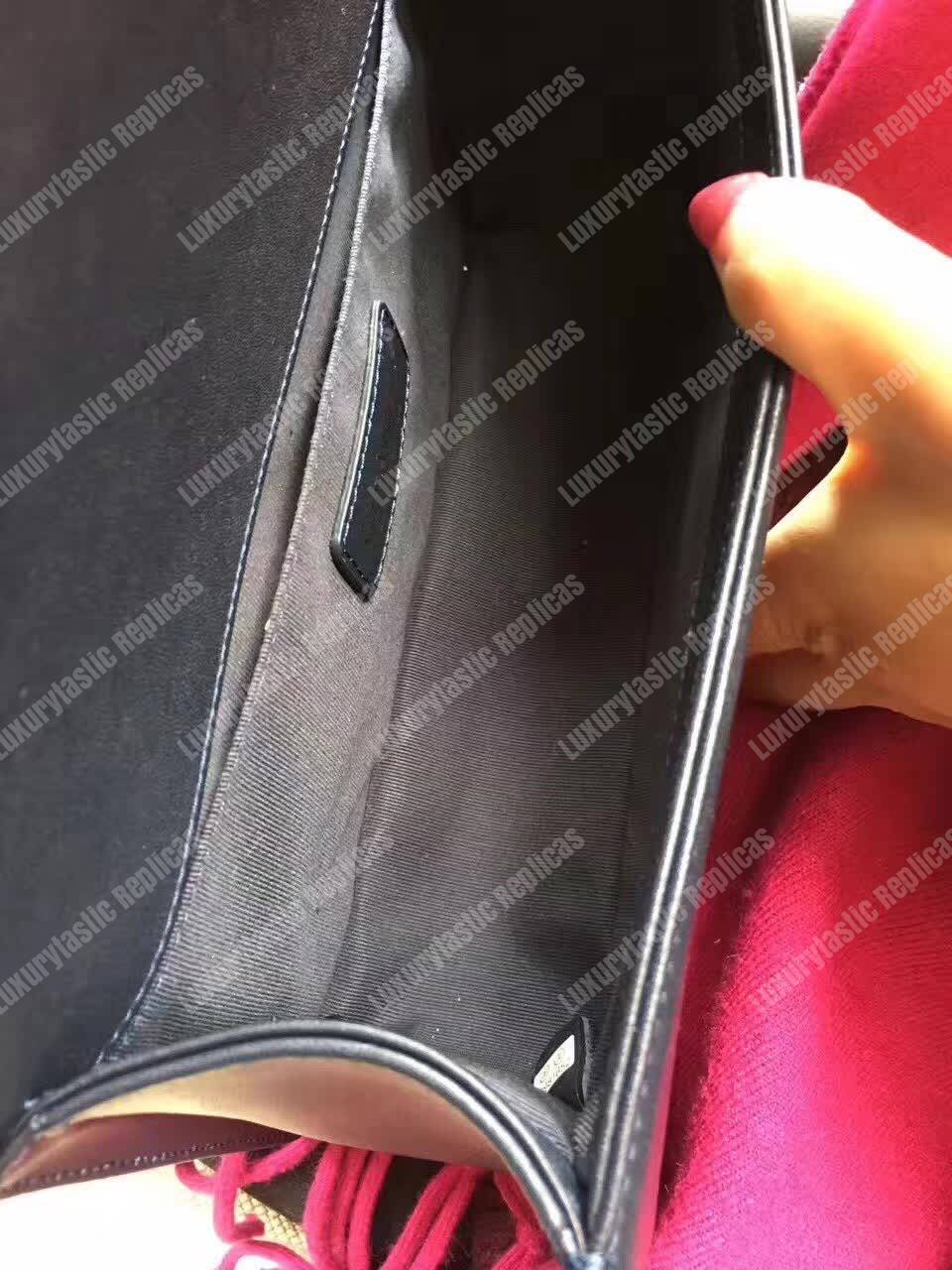 Ch*el medium boy flap bag black