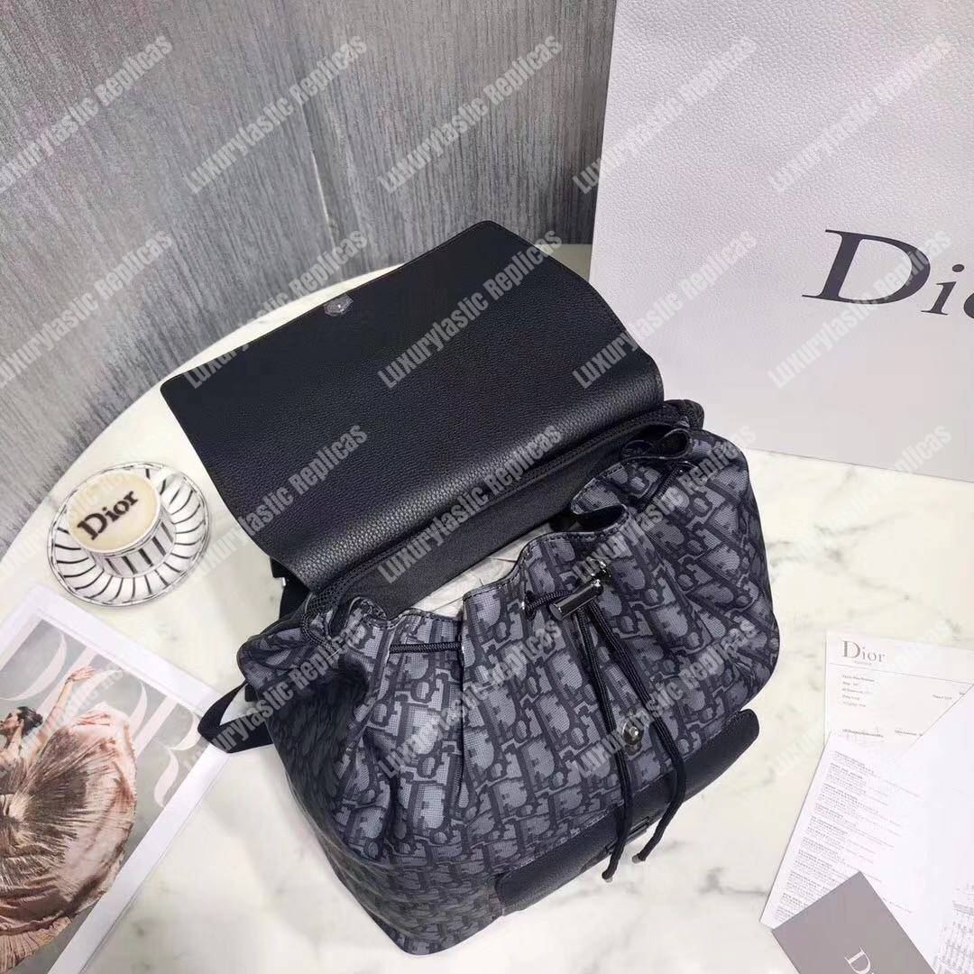 D*or navy blue oblique drawstring motion backpack