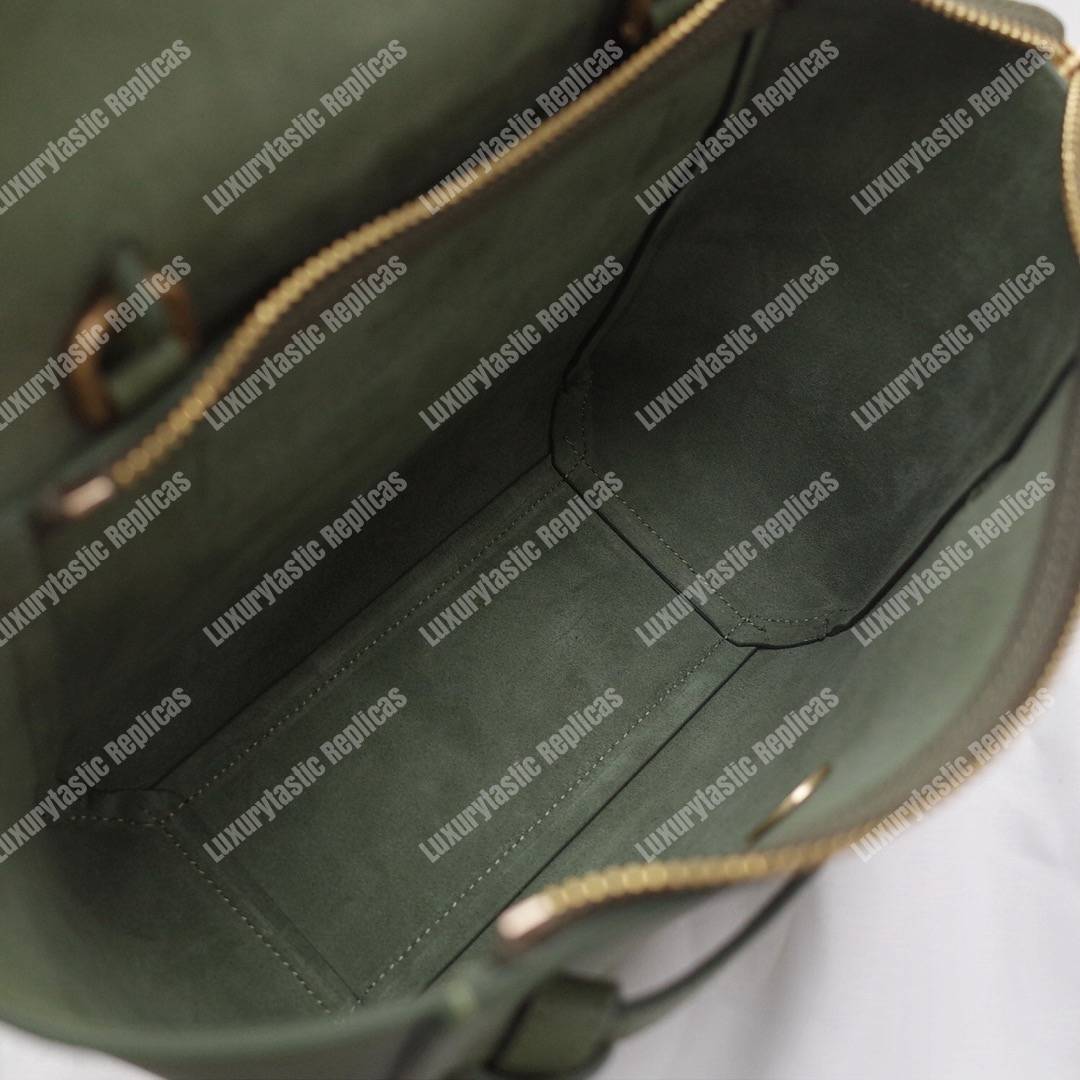 Ce**e nano belt bag in grained calfskin light khaki