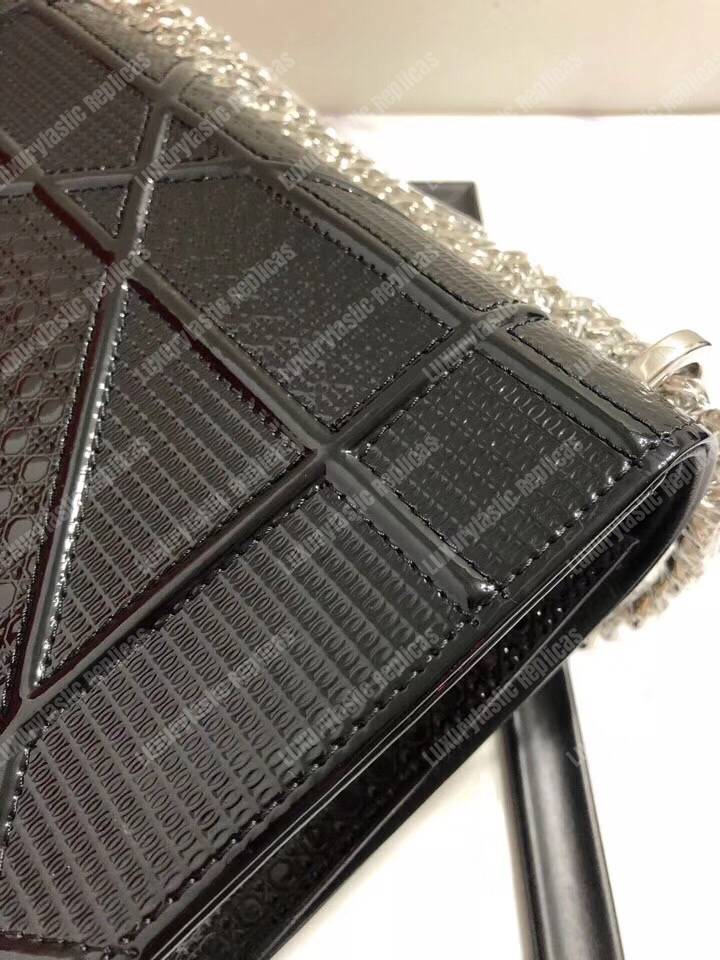 D*orama black-toned metallic calfskin flap bag