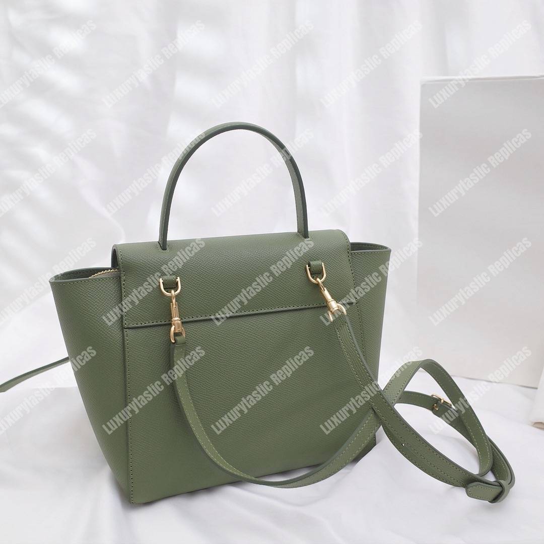 Ce**e nano belt bag in grained calfskin light khaki
