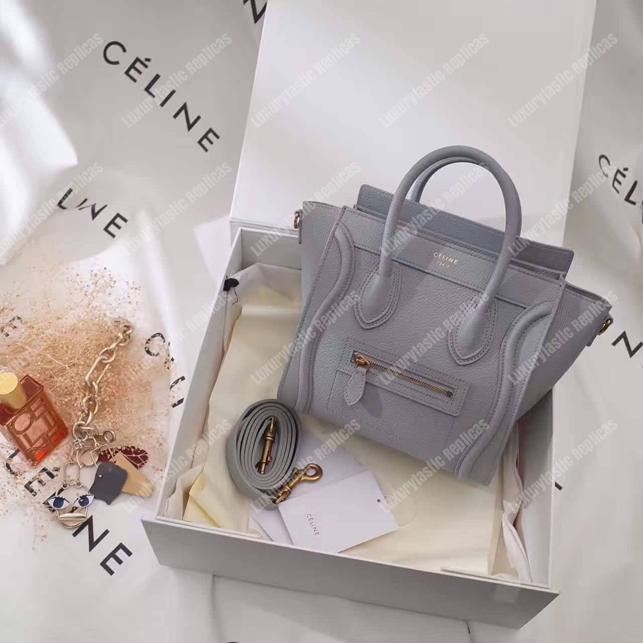 Ce**e nano luggage tote maroon light gray