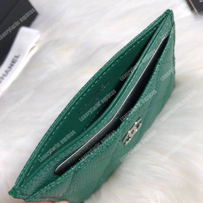 Ch*el classic card holder green