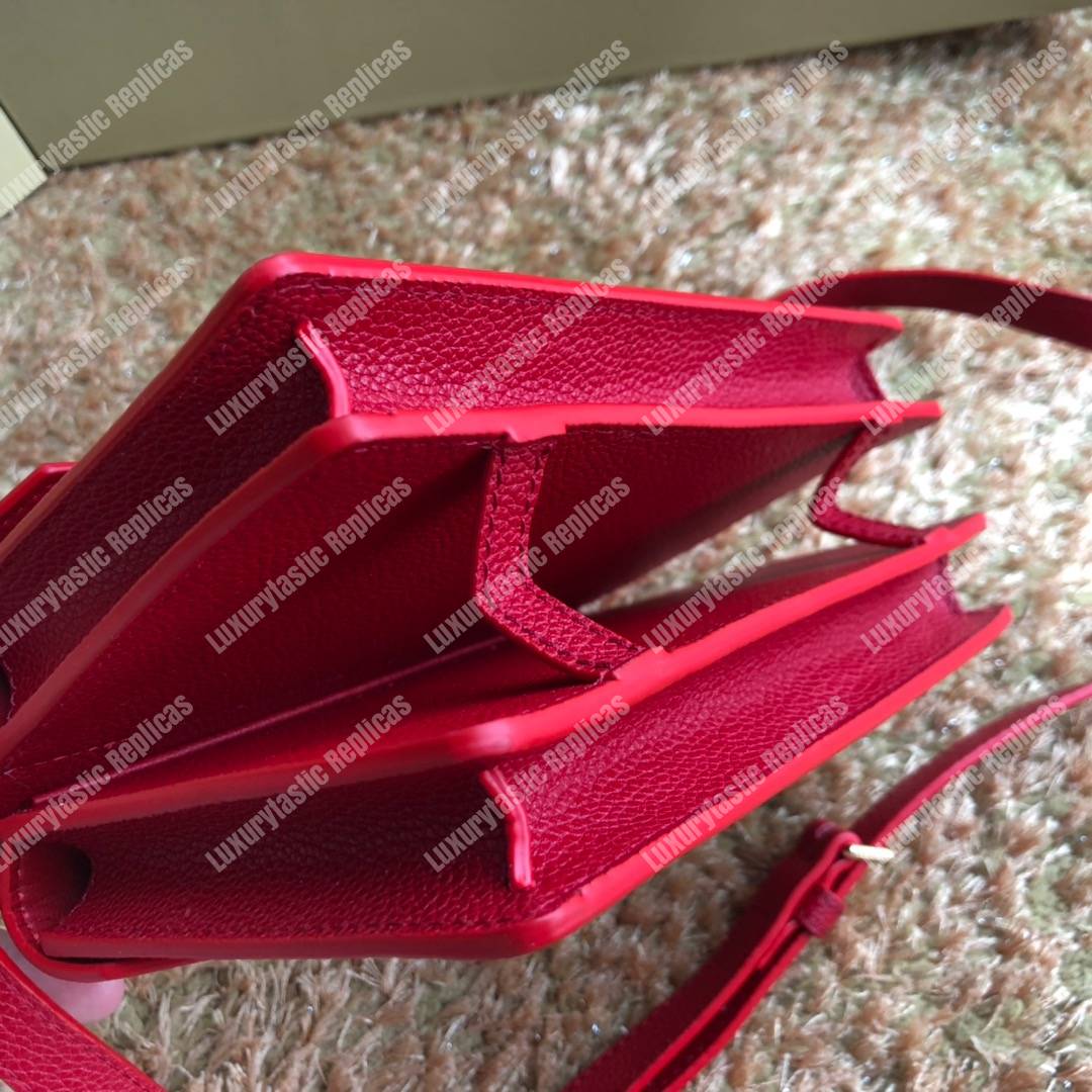 B**rry mini leather title bag with pocket detail red
