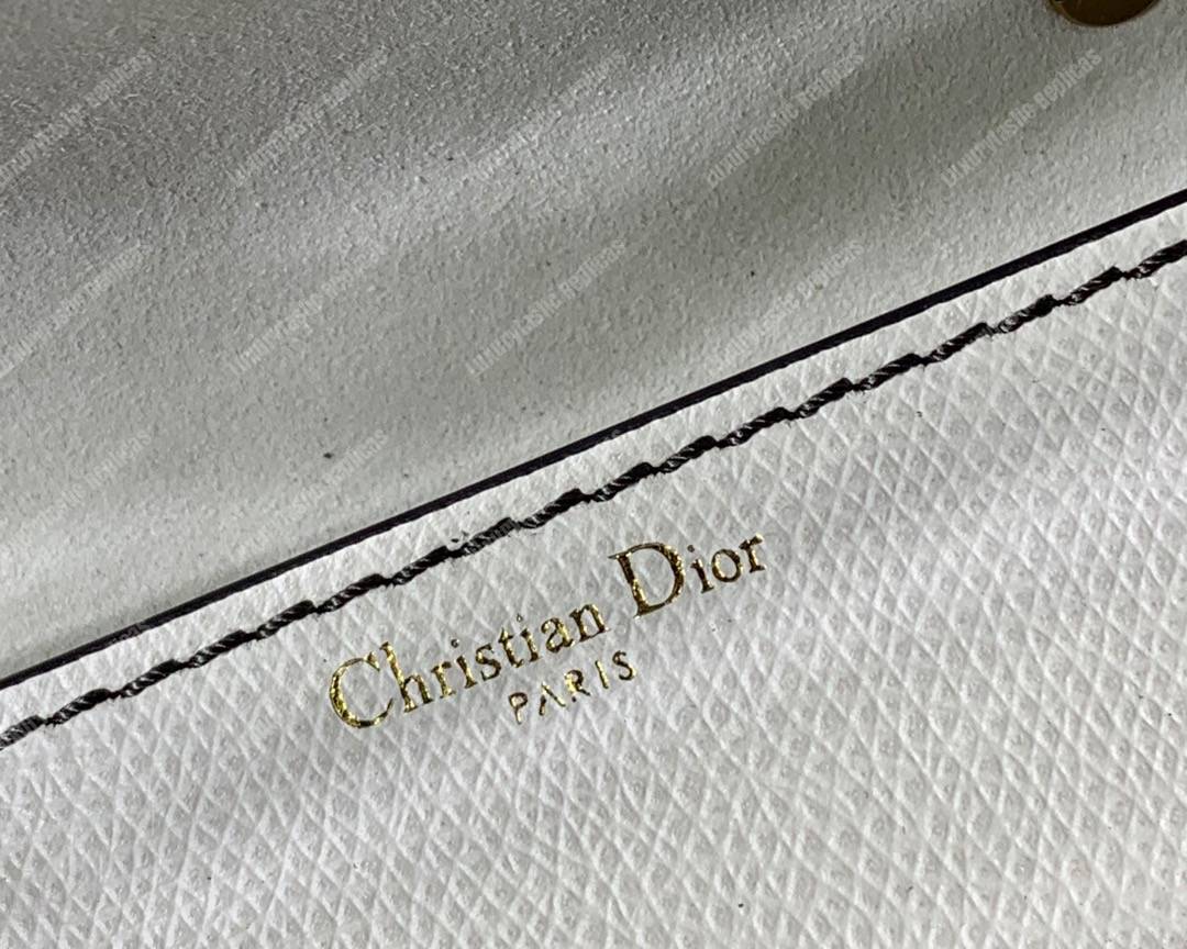 mini j’aD*or calfskin flap bag off-white