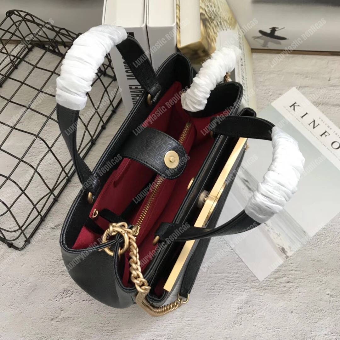 Ch*el large shopping bag black