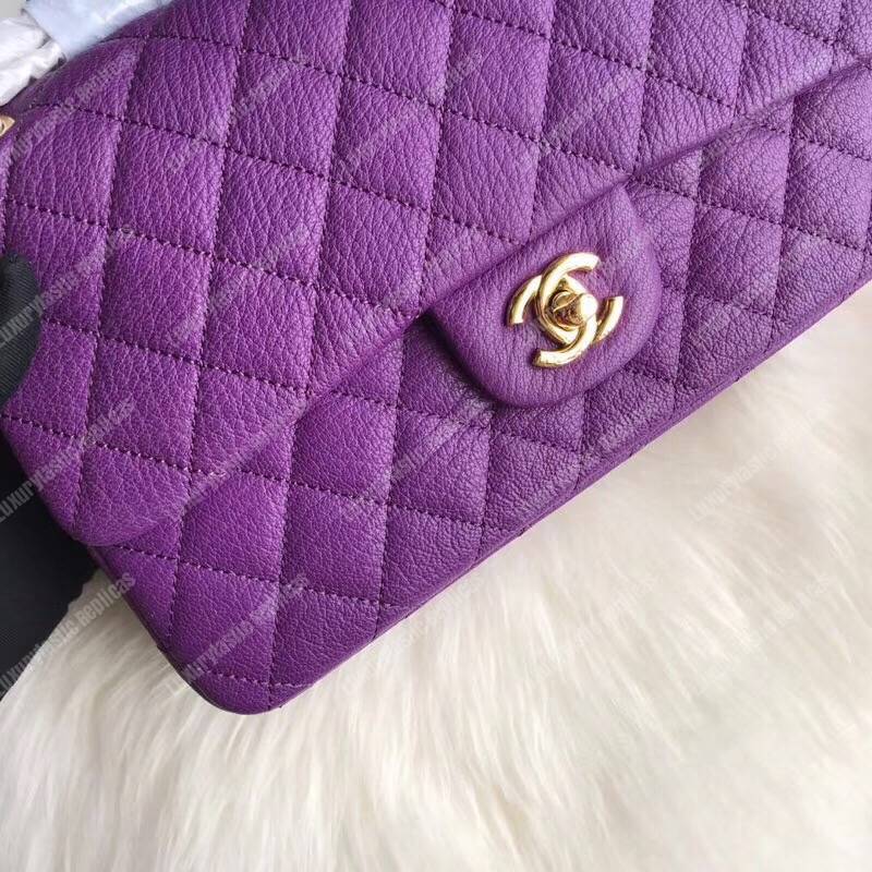 Ch*el medium classic handbag purple
