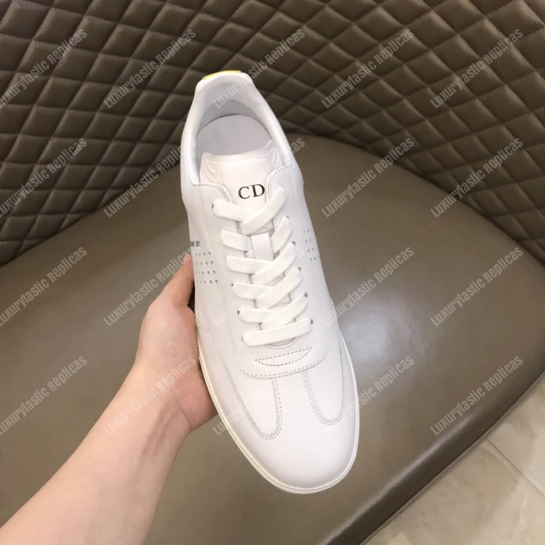 D*or “b01” sneaker white suede calfskin & white smooth calfskin