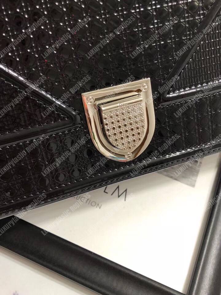 D*orama black-toned metallic calfskin flap bag