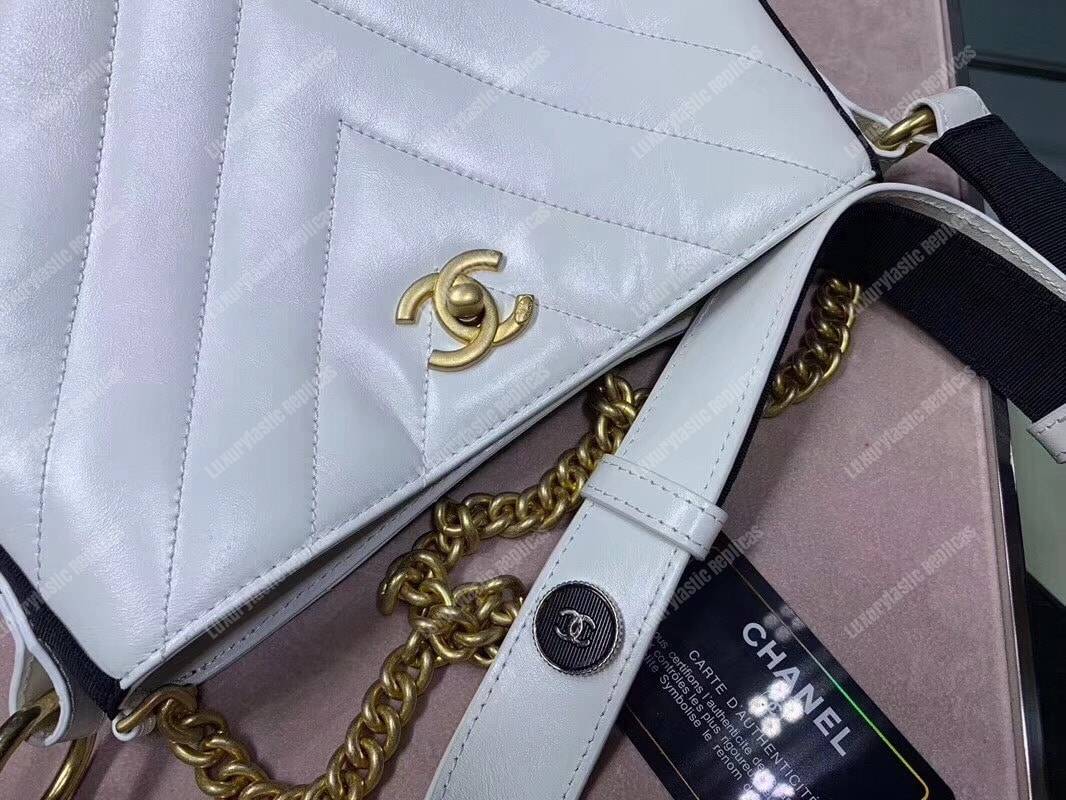 Ch*el hobo handbag white