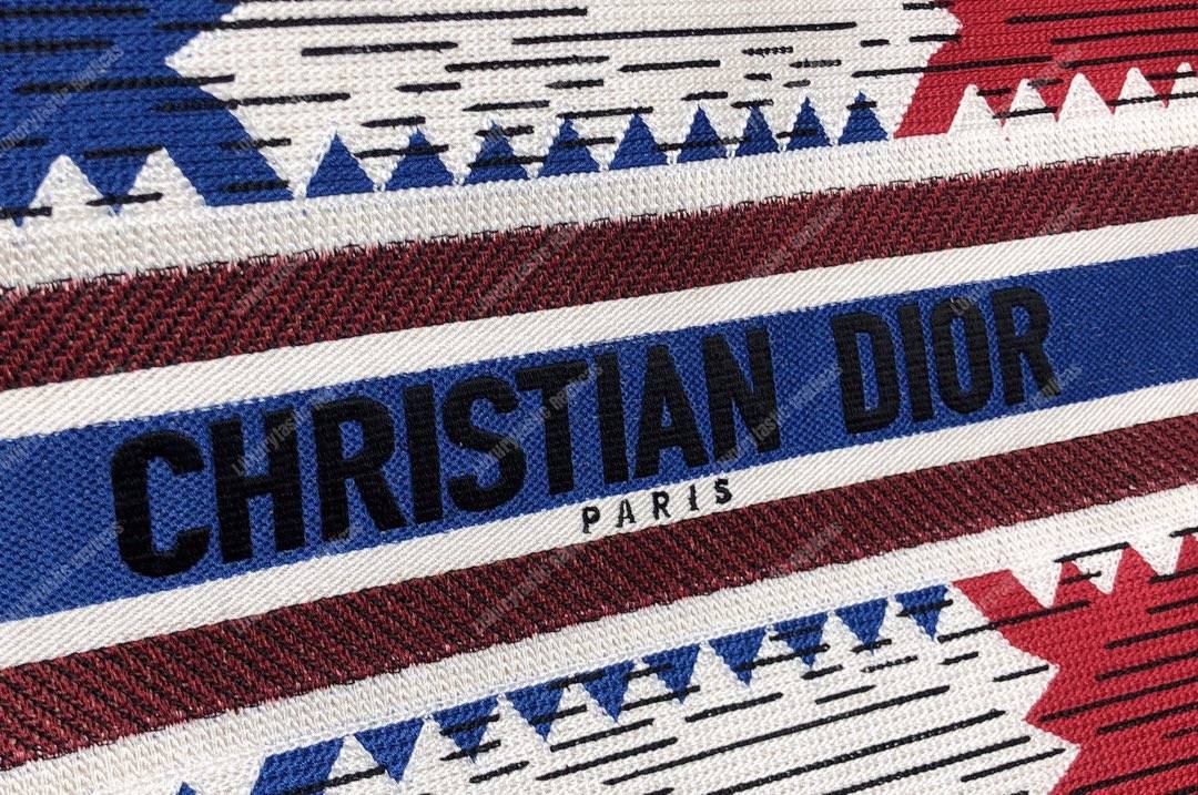 D*or book tote bag embroidered canvas french flag