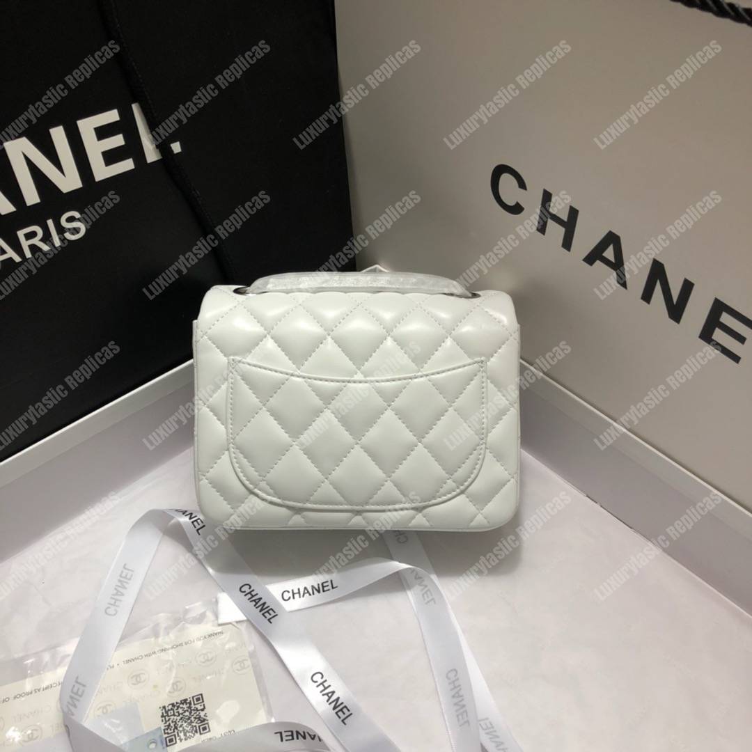 Ch*el mini flap bag white