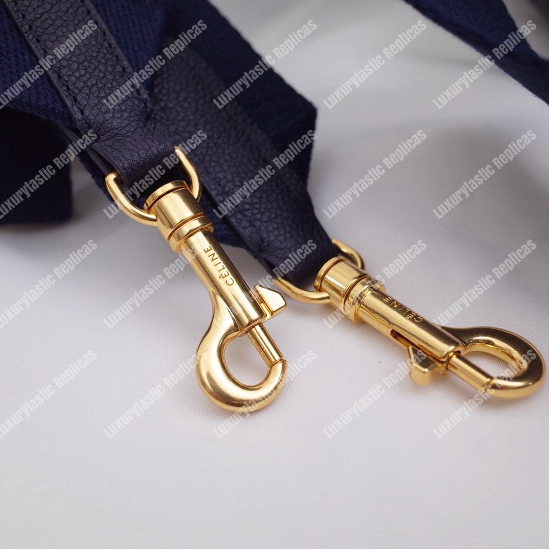 Ce**e sangle bucket bag in soft grained calfskin deep blue