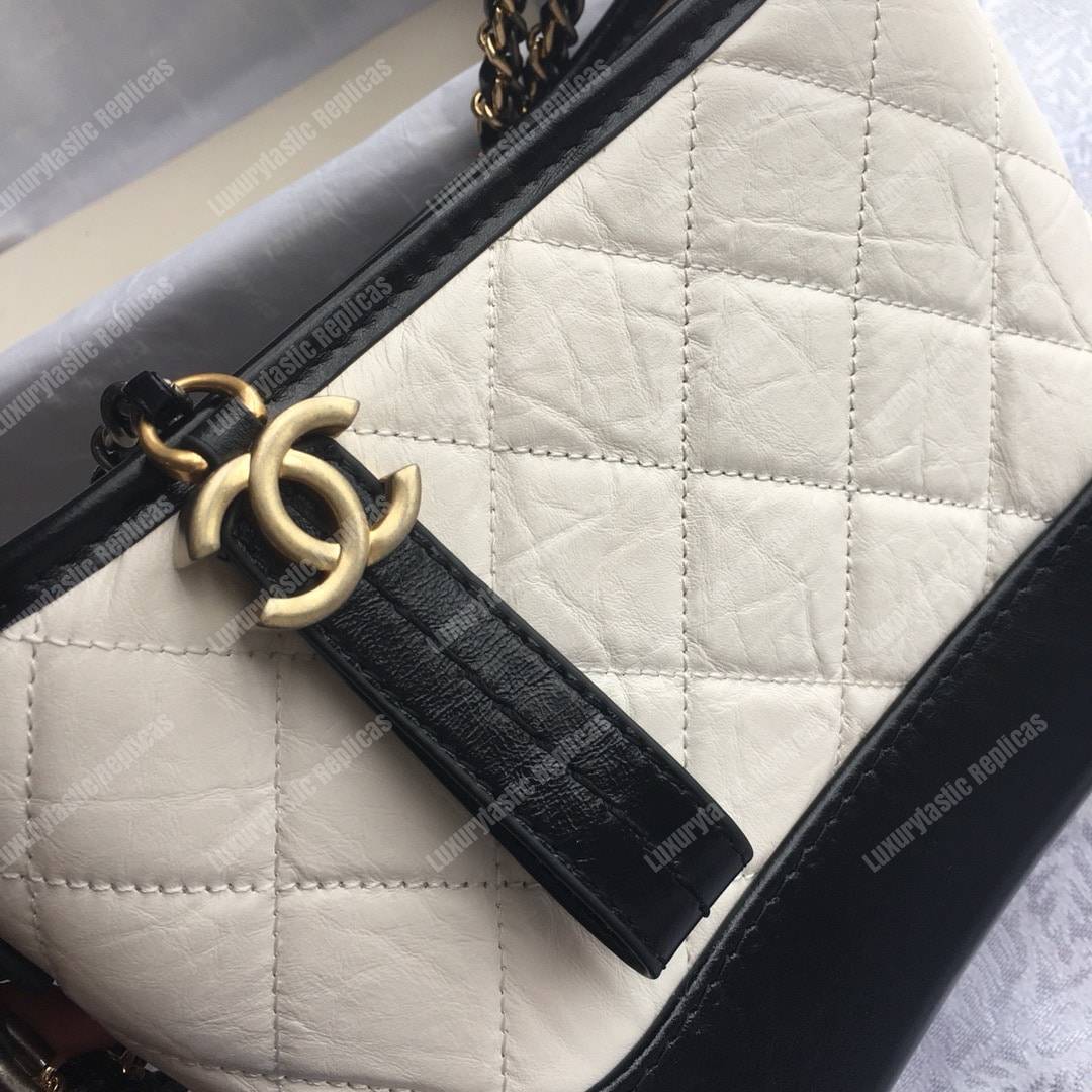 Ch*el’s gabrielle small hobo bag white