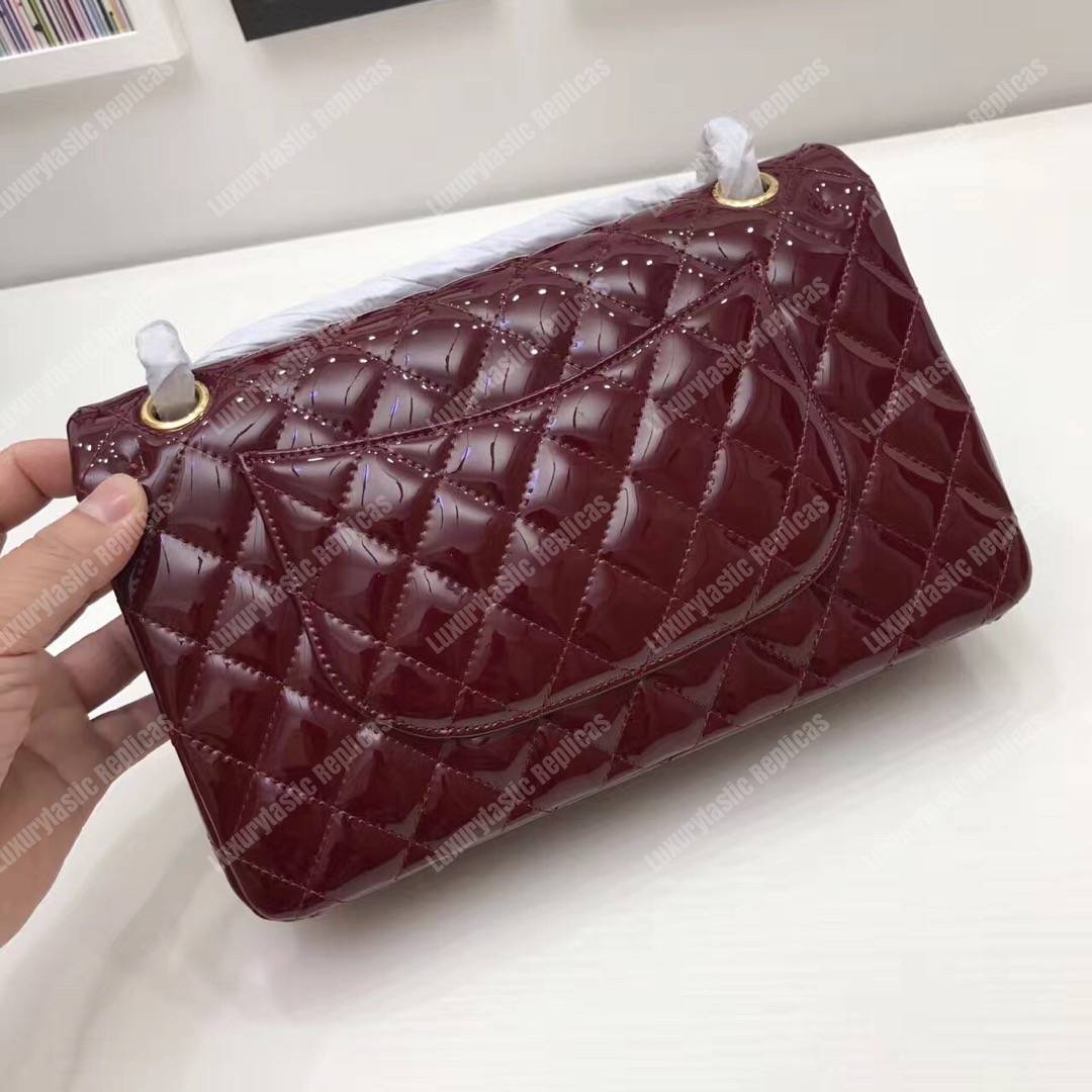 Ch*el classic medium flap bag burgundy