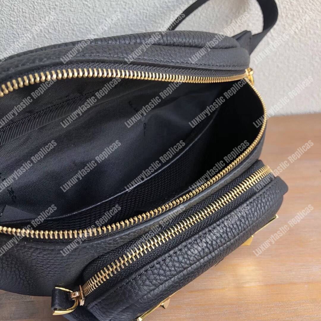 F**di black romano leather belt bag