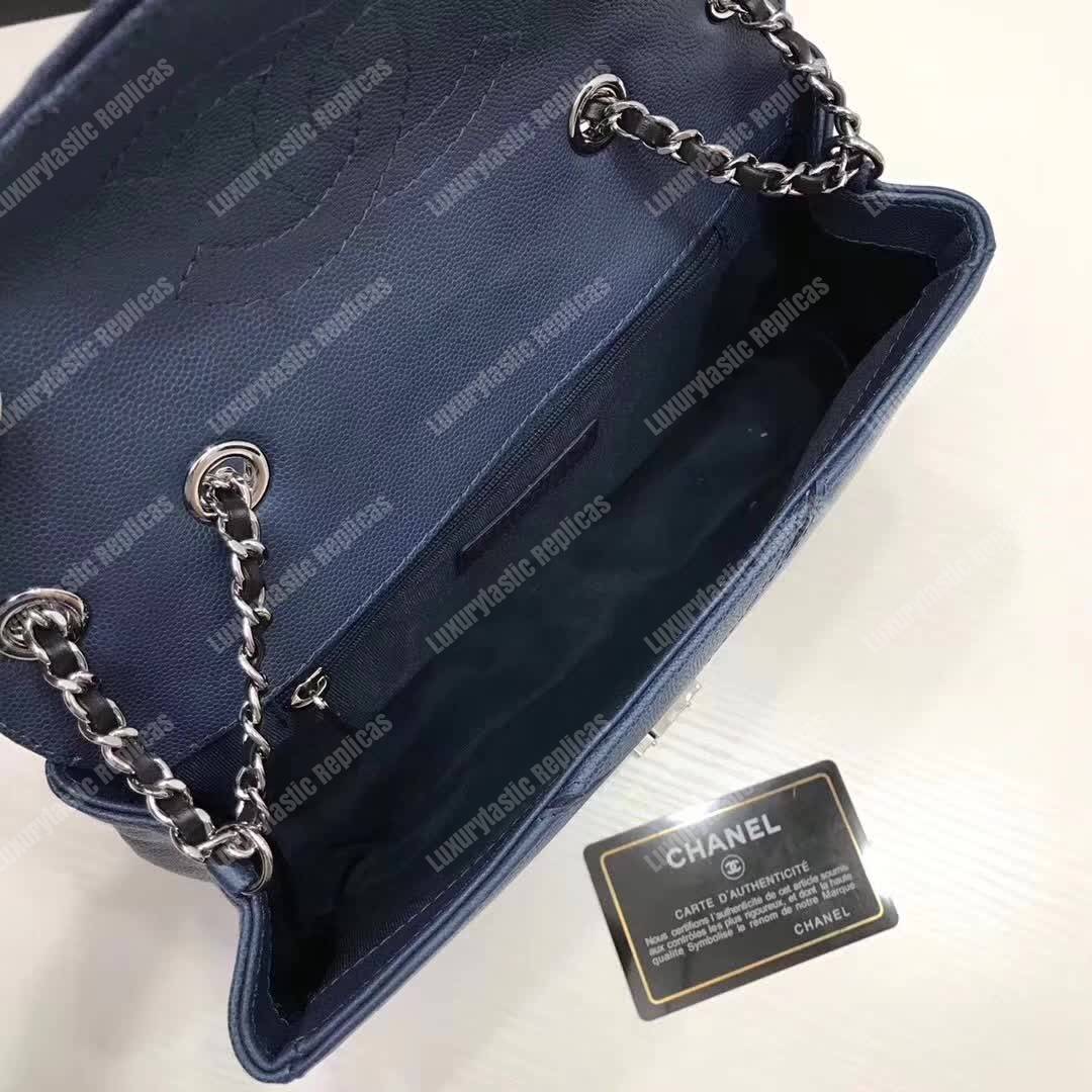 Ch*el medium flap bag blue