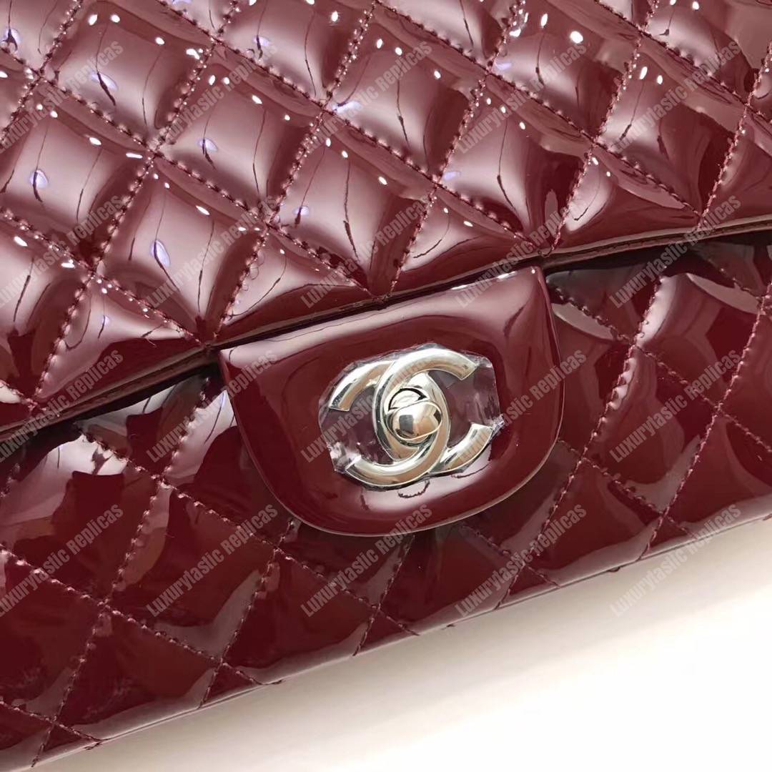 Ch*el classic medium flap bag burgundy