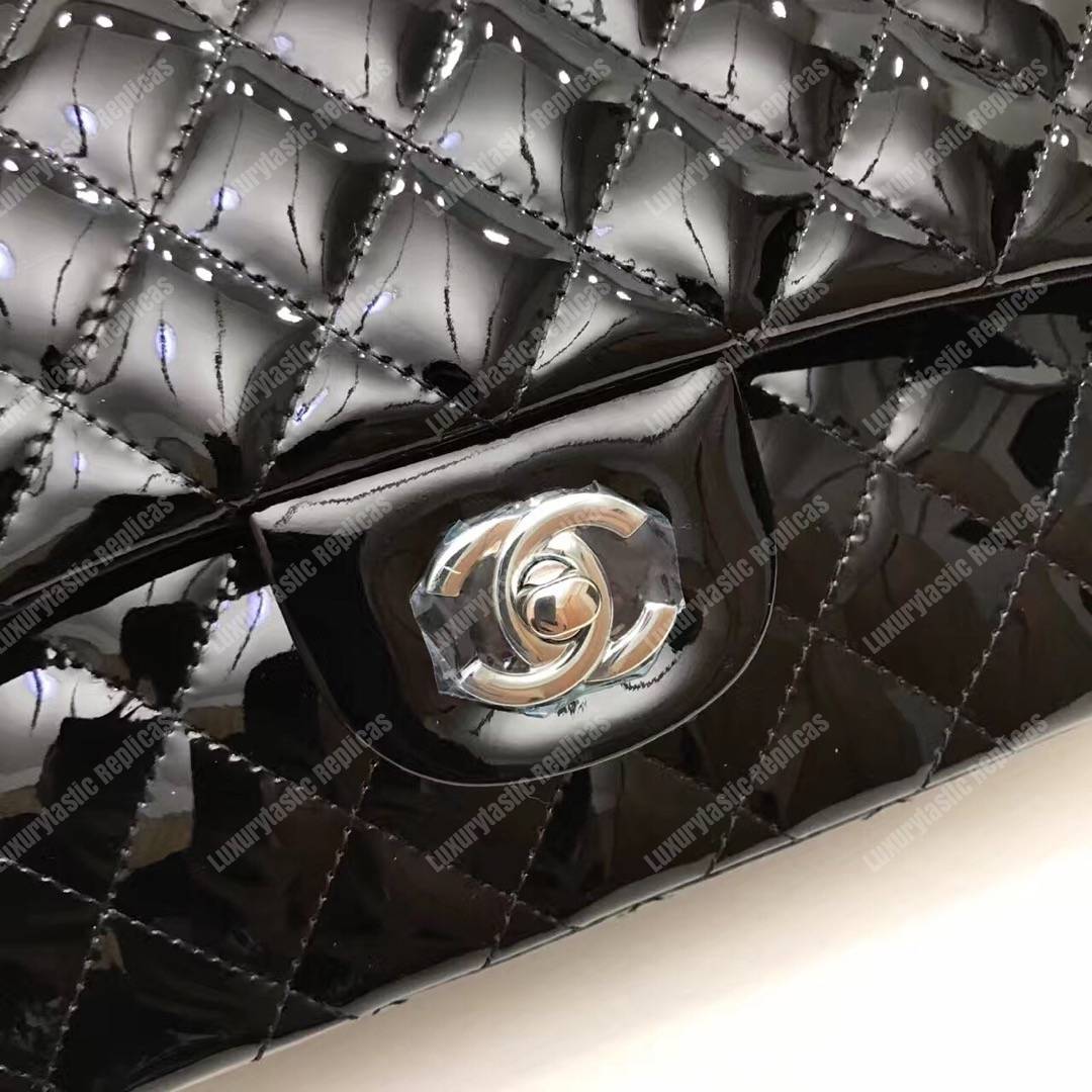 Ch*el classic medium flap bag black