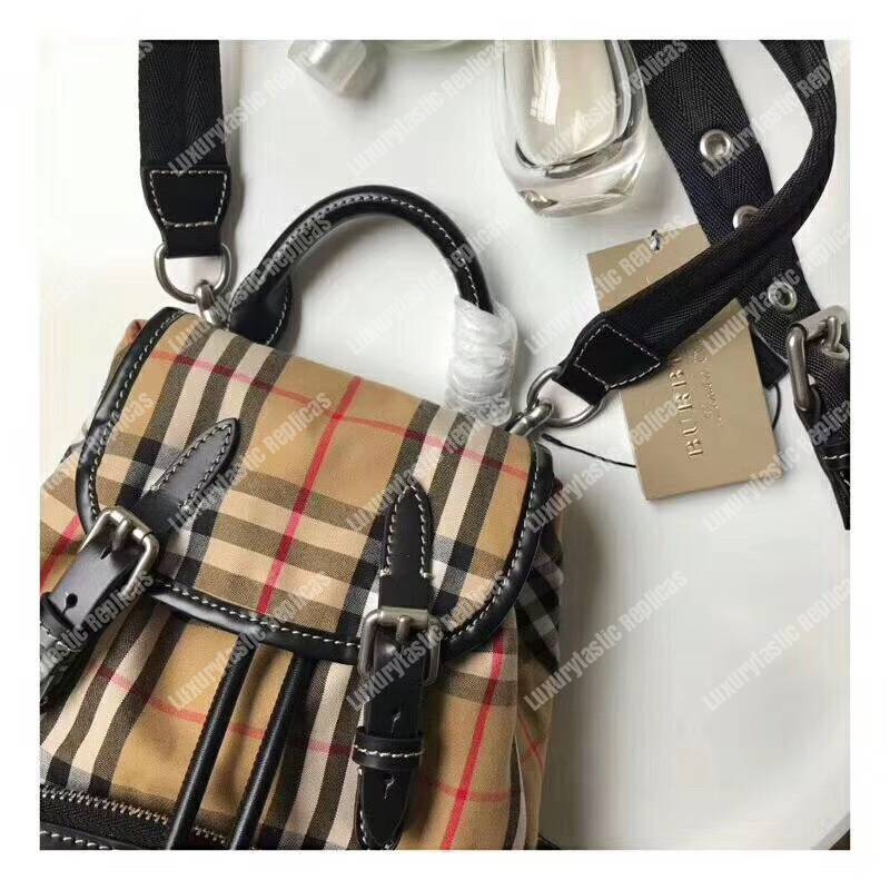 B**rry the small rucksack in vintage checkers