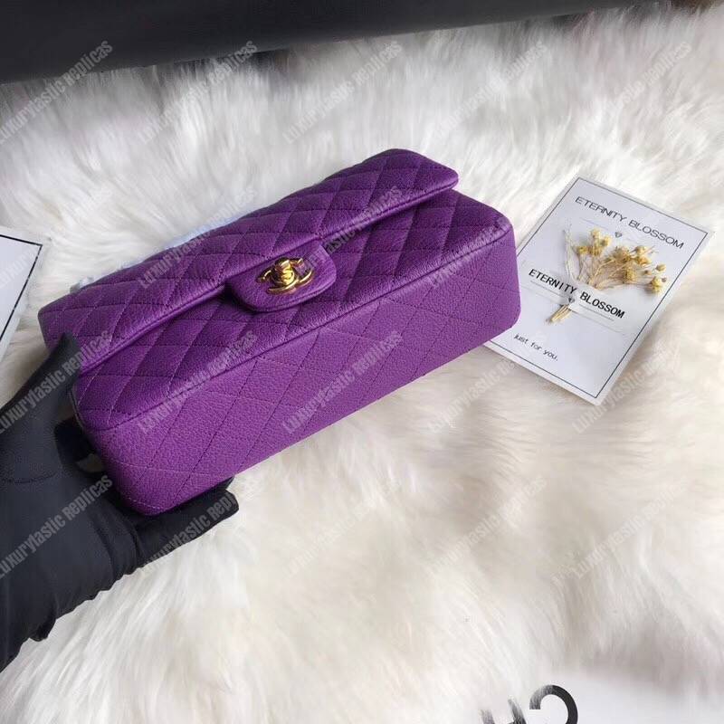 Ch*el medium classic handbag purple