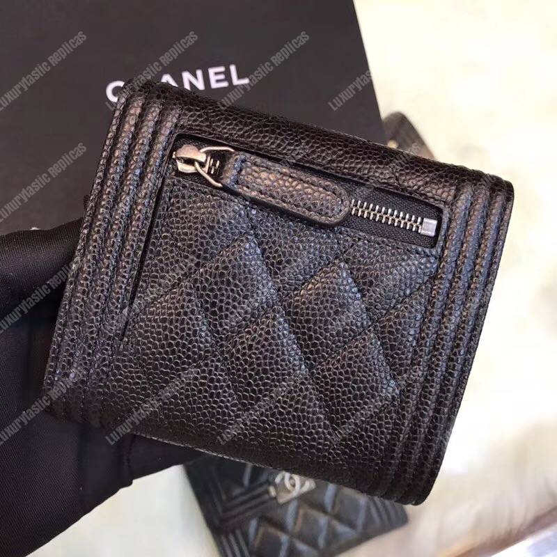 Ch*el boy small flap wallet black