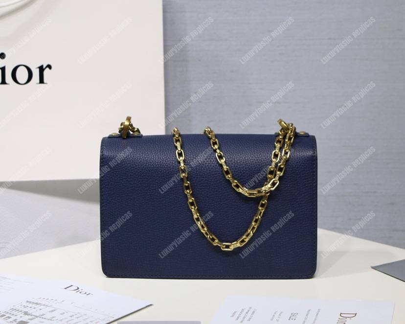 j’aD*or calfskin flap bag dark blue