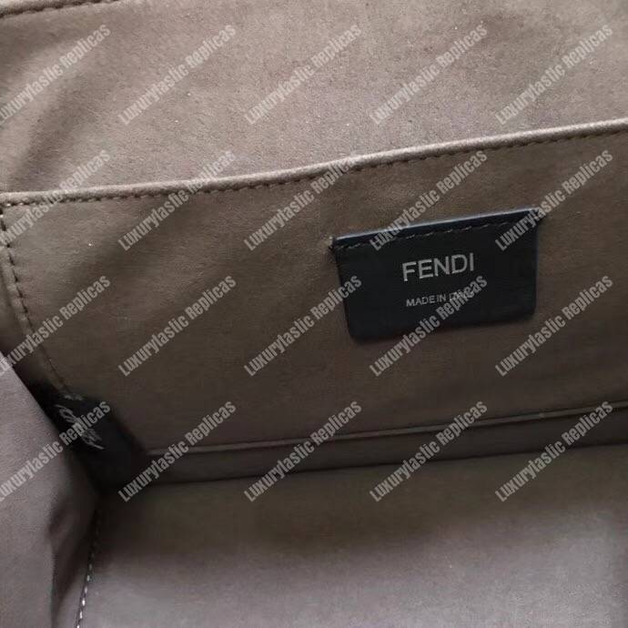 F**di kan i f black leather bag