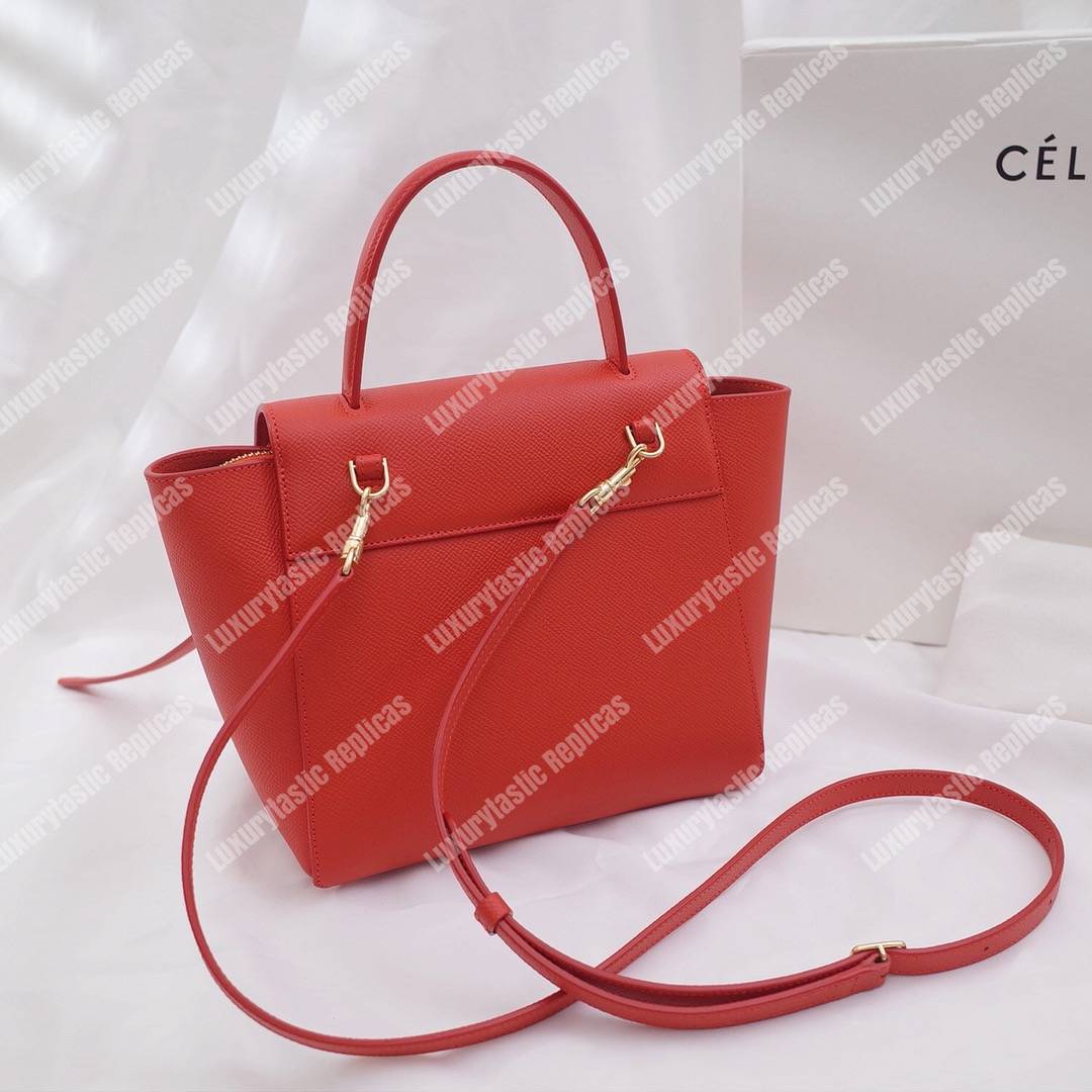 Ce**e nano belt bag in grained calfskin ruby
