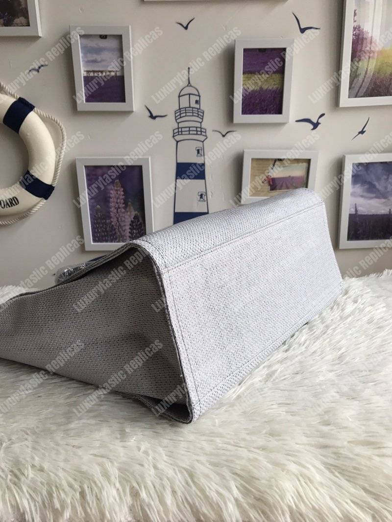 Ch*el deauville fabric tote gray/black