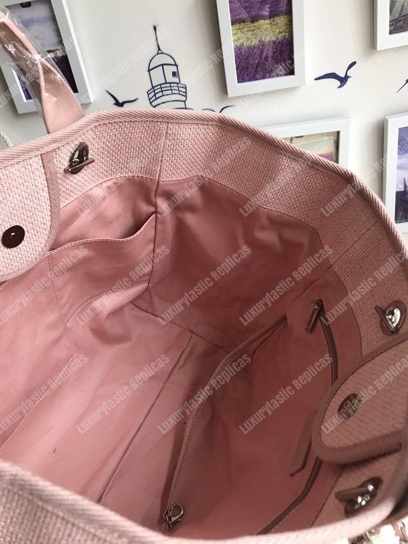 Ch*el deauville fabric tote pink/fuchsia