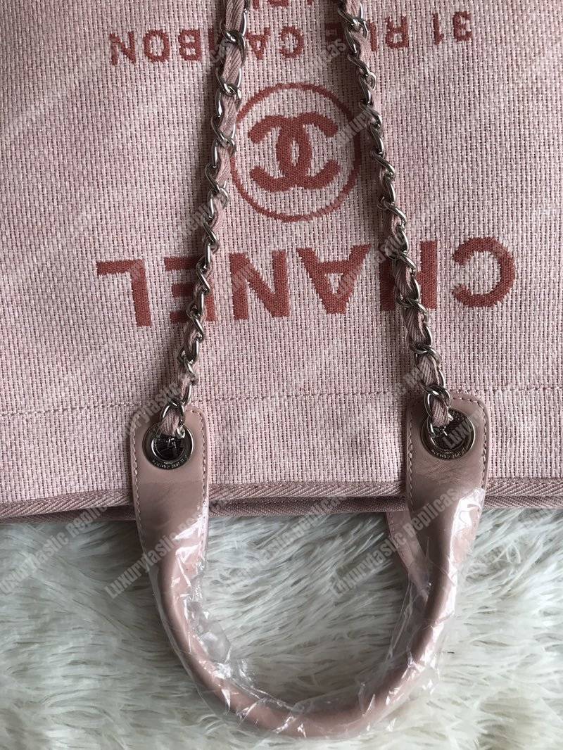 Ch*el deauville fabric tote pink/fuchsia