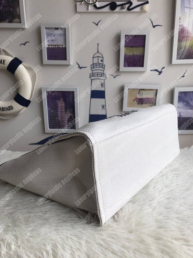 Ch*el deauville fabric tote white/black