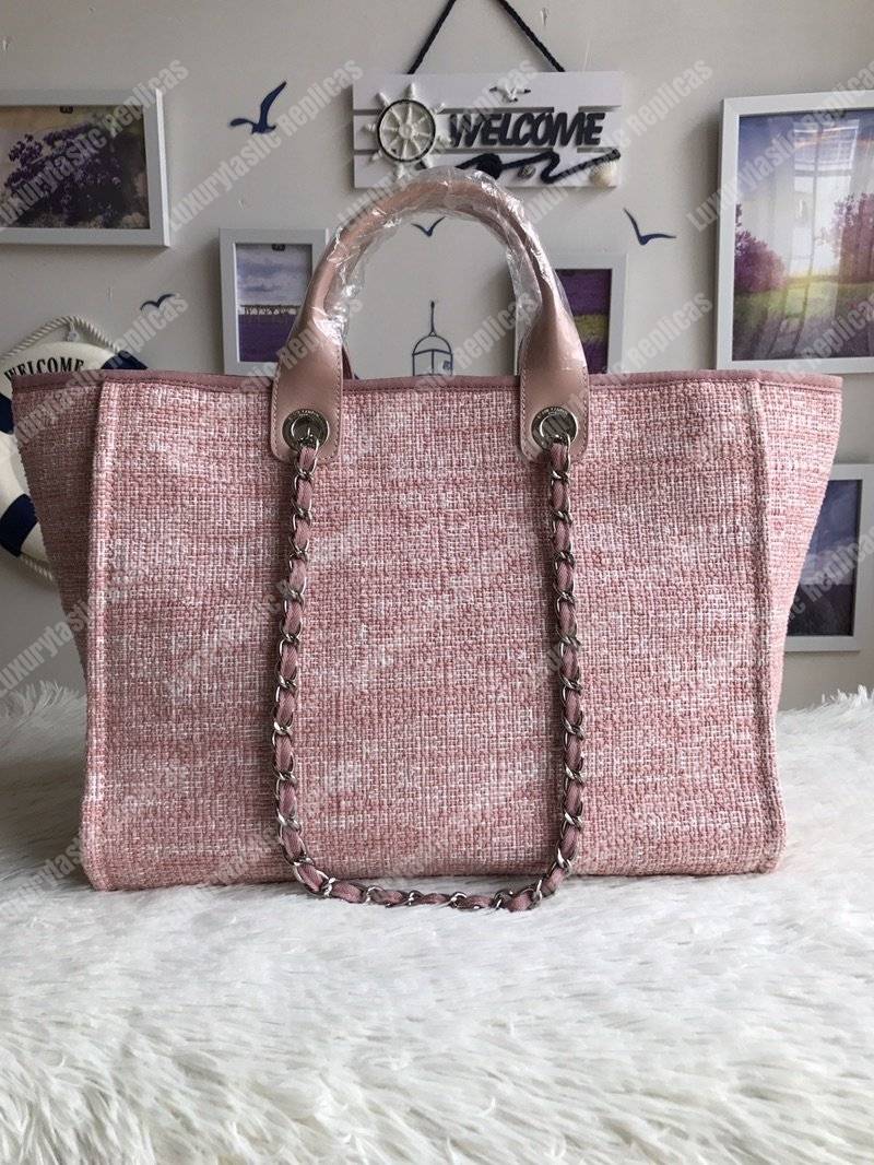Ch*el deauville fabric tote pink