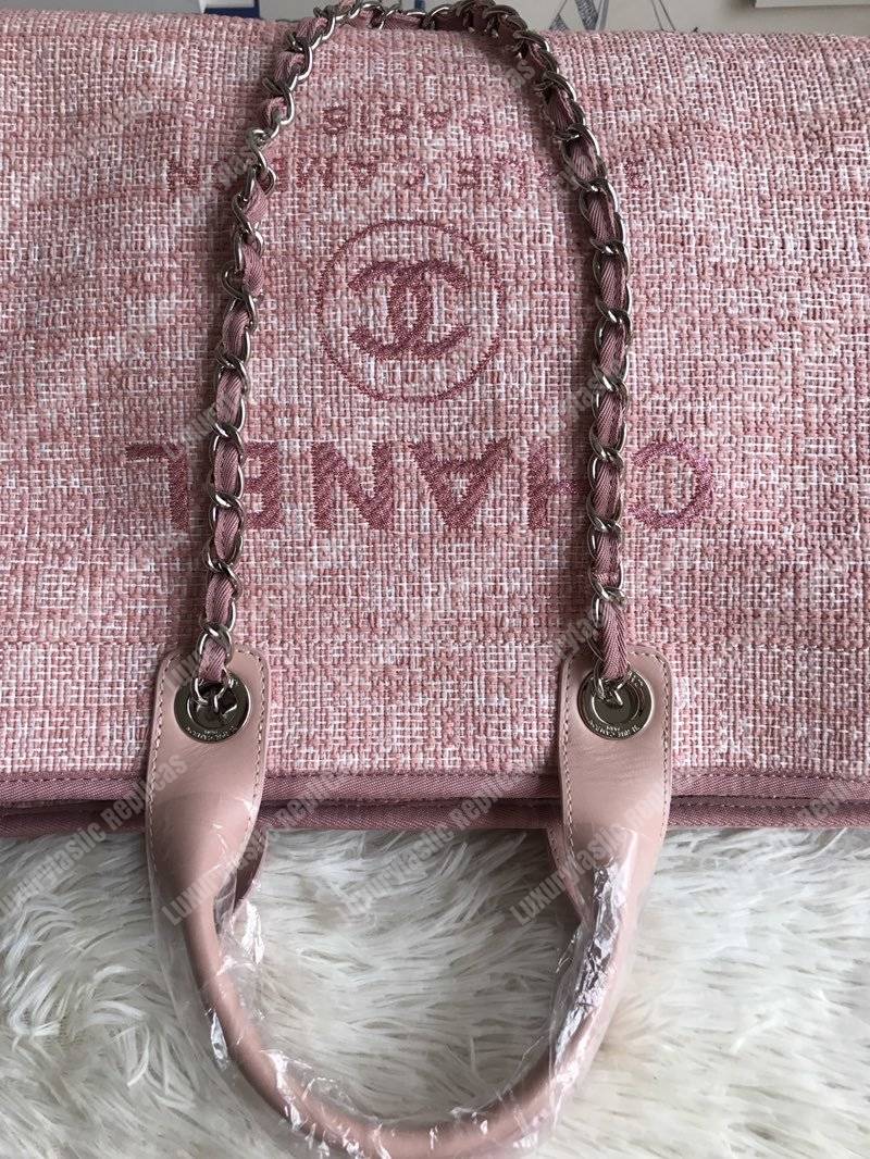 Ch*el deauville fabric tote pink