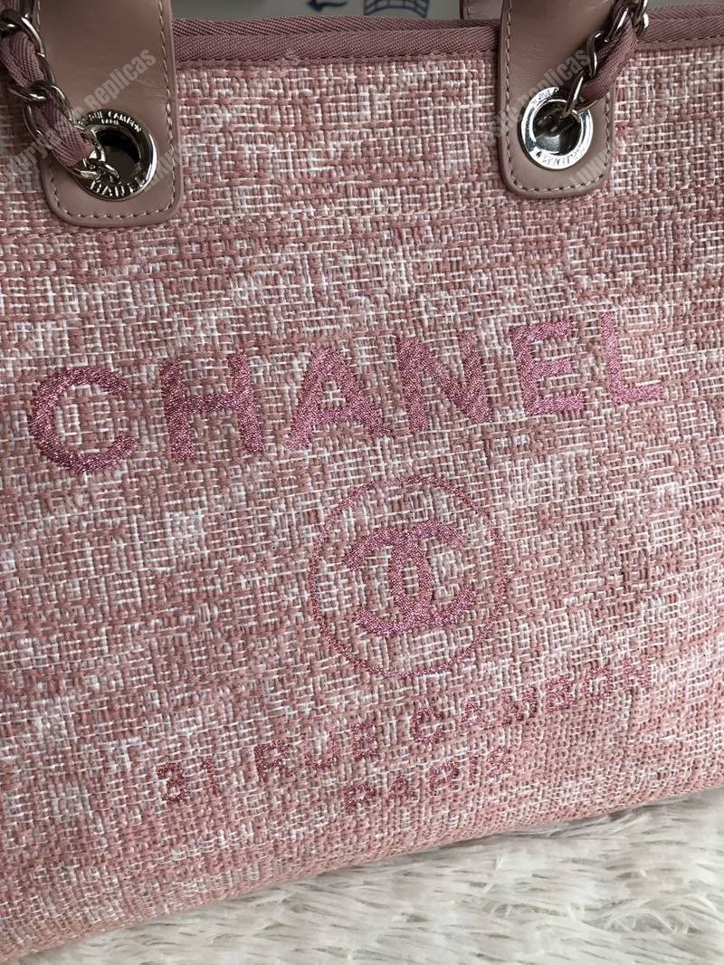 Ch*el deauville fabric tote pink