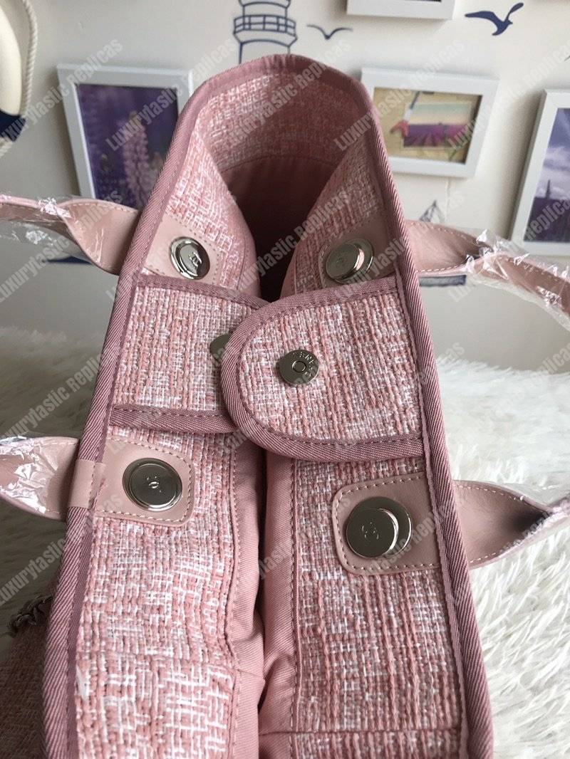 Ch*el deauville fabric tote pink