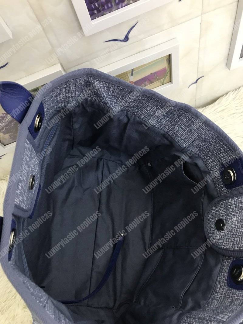 Ch*el deauville fabric tote blue