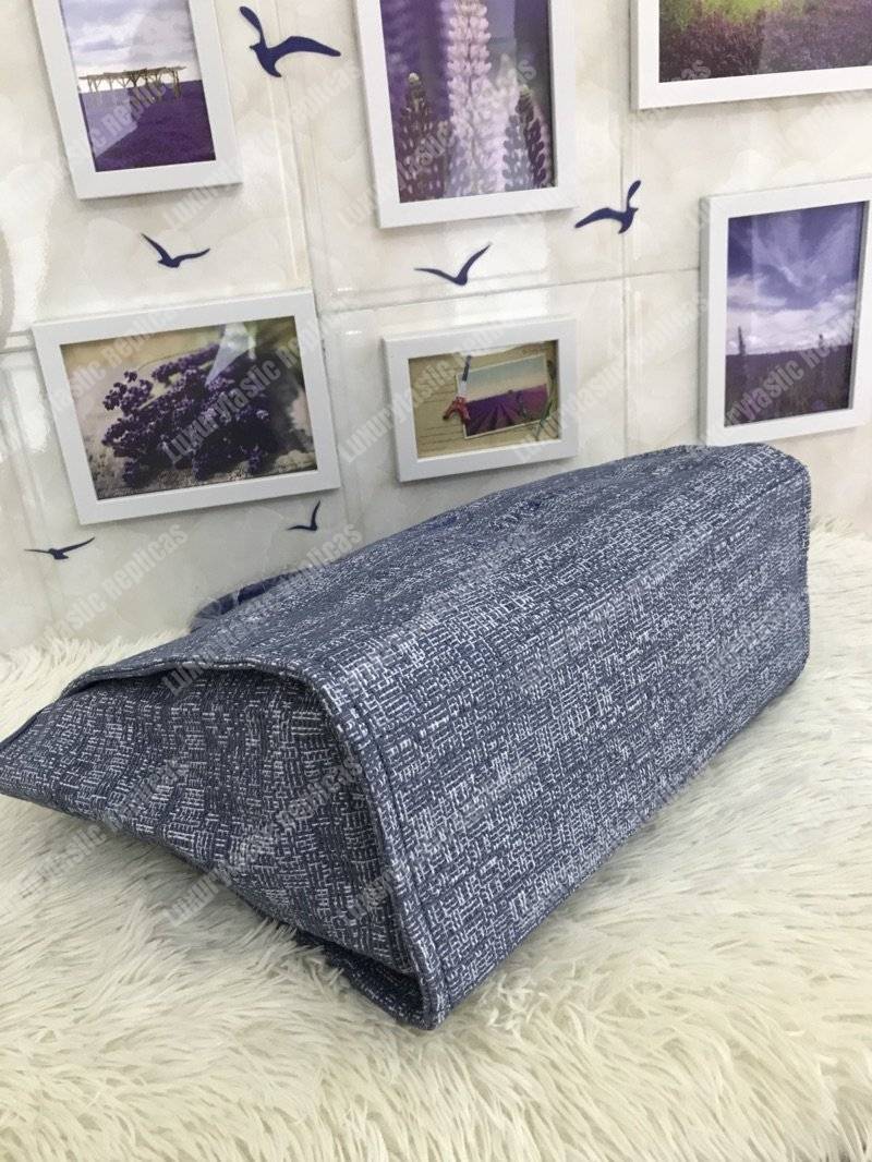 Ch*el deauville fabric tote blue