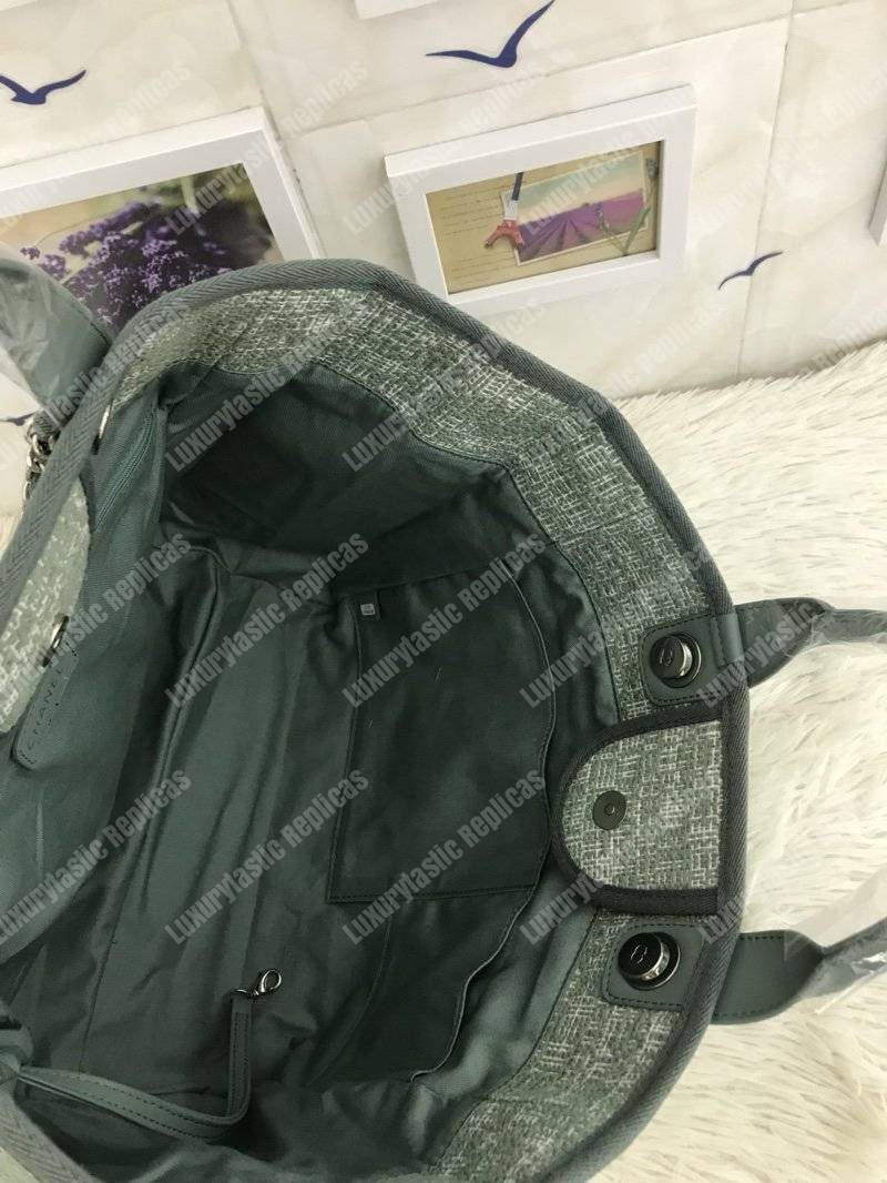 Ch*el deauville fabric tote sage green