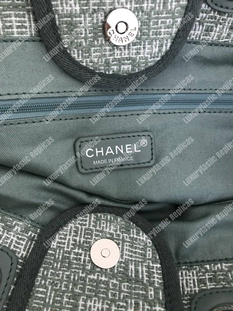 Ch*el deauville fabric tote sage green