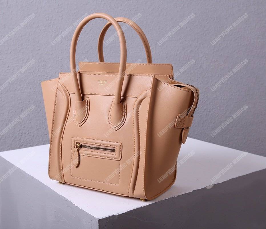 Ce**e mini luggage handbag drummed calfskin brown