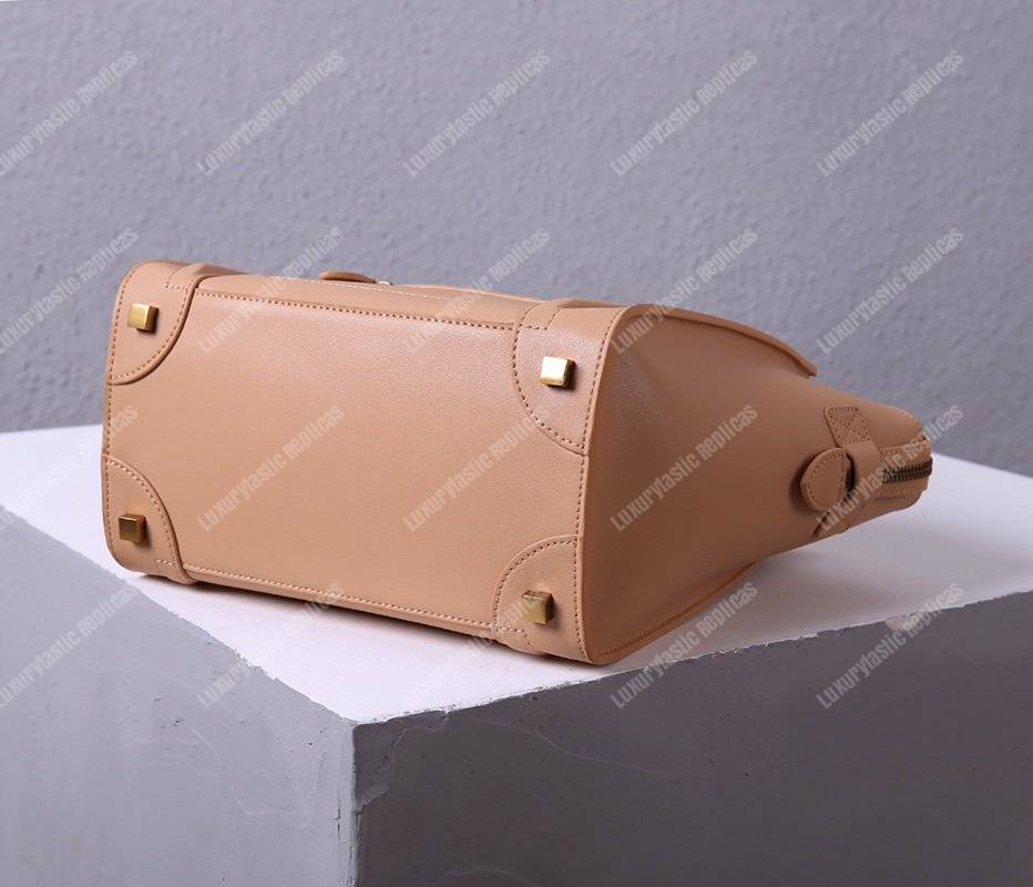 Ce**e mini luggage handbag drummed calfskin brown