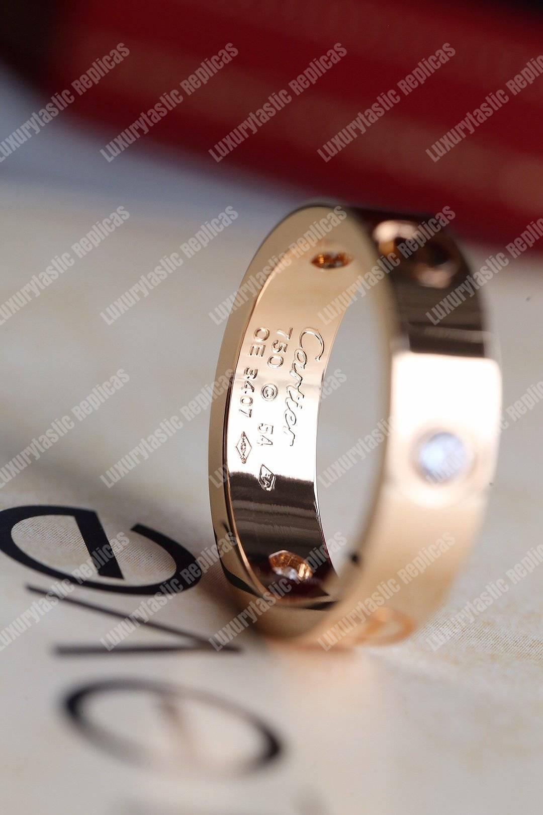 Cartier Love 3 Diamond Ring Rose Gold