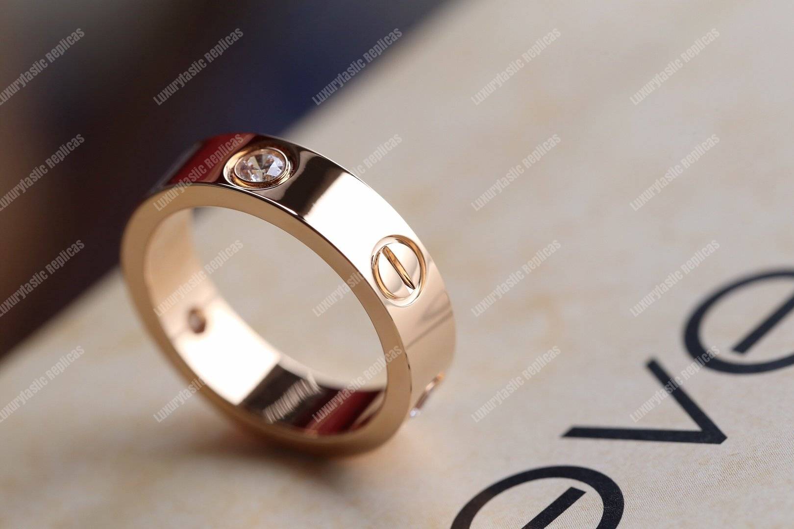 Cartier Love 3 Diamond Ring Rose Gold