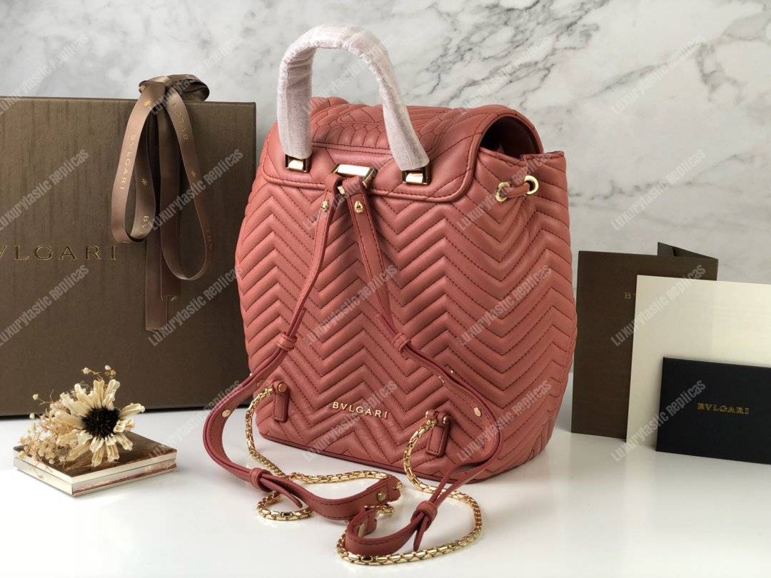 BVL Serpenti Forever Quilted Nappa Leather Backpack Zephyr Quartz