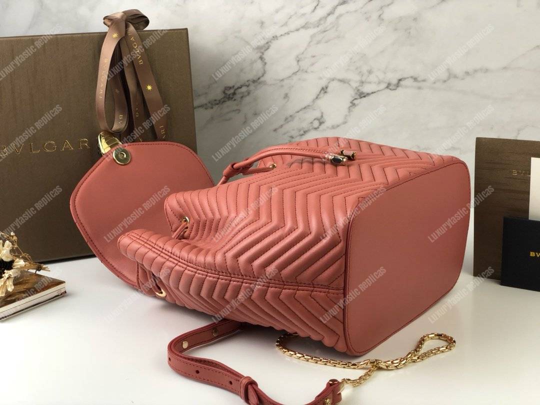 BVL Serpenti Forever Quilted Nappa Leather Backpack Zephyr Quartz
