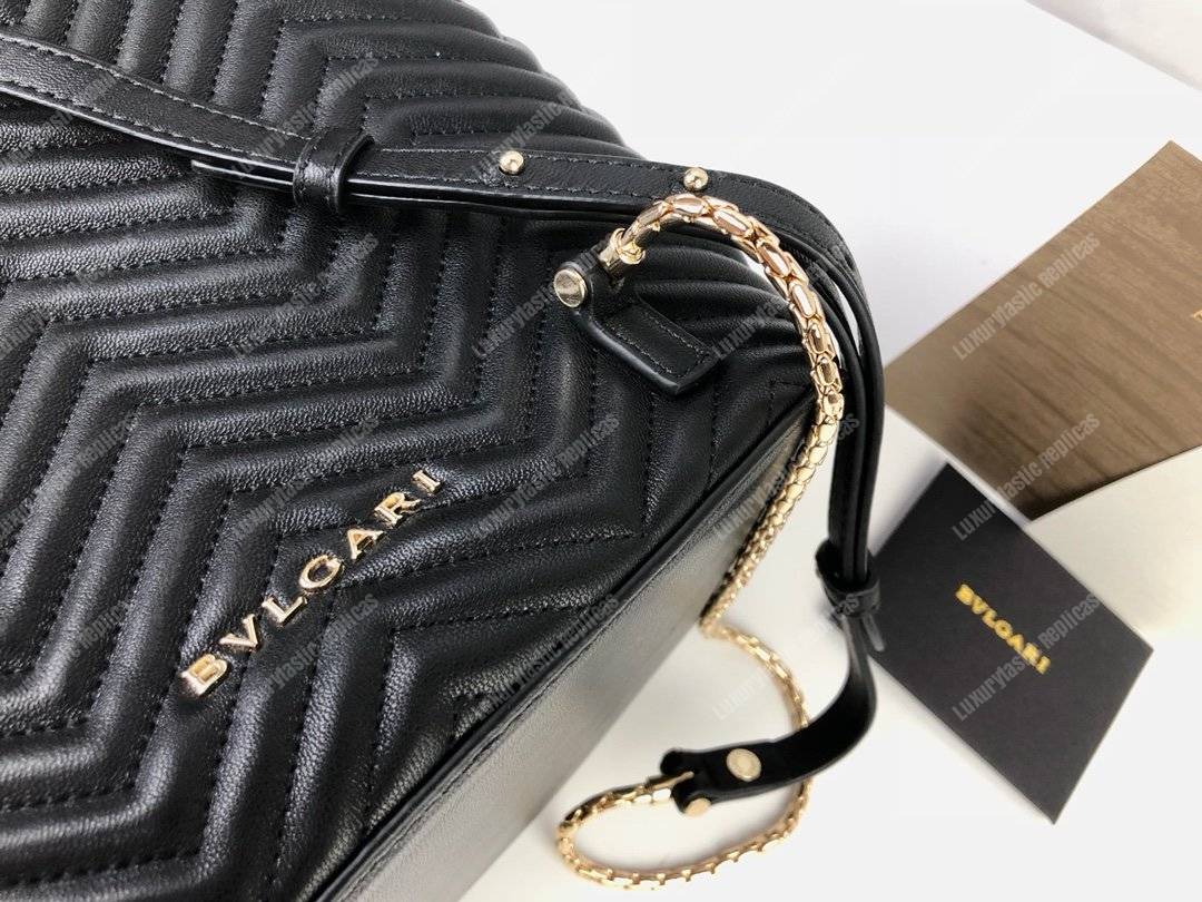BVL Serpenti Forever Quilted Nappa Leather Backpack Black