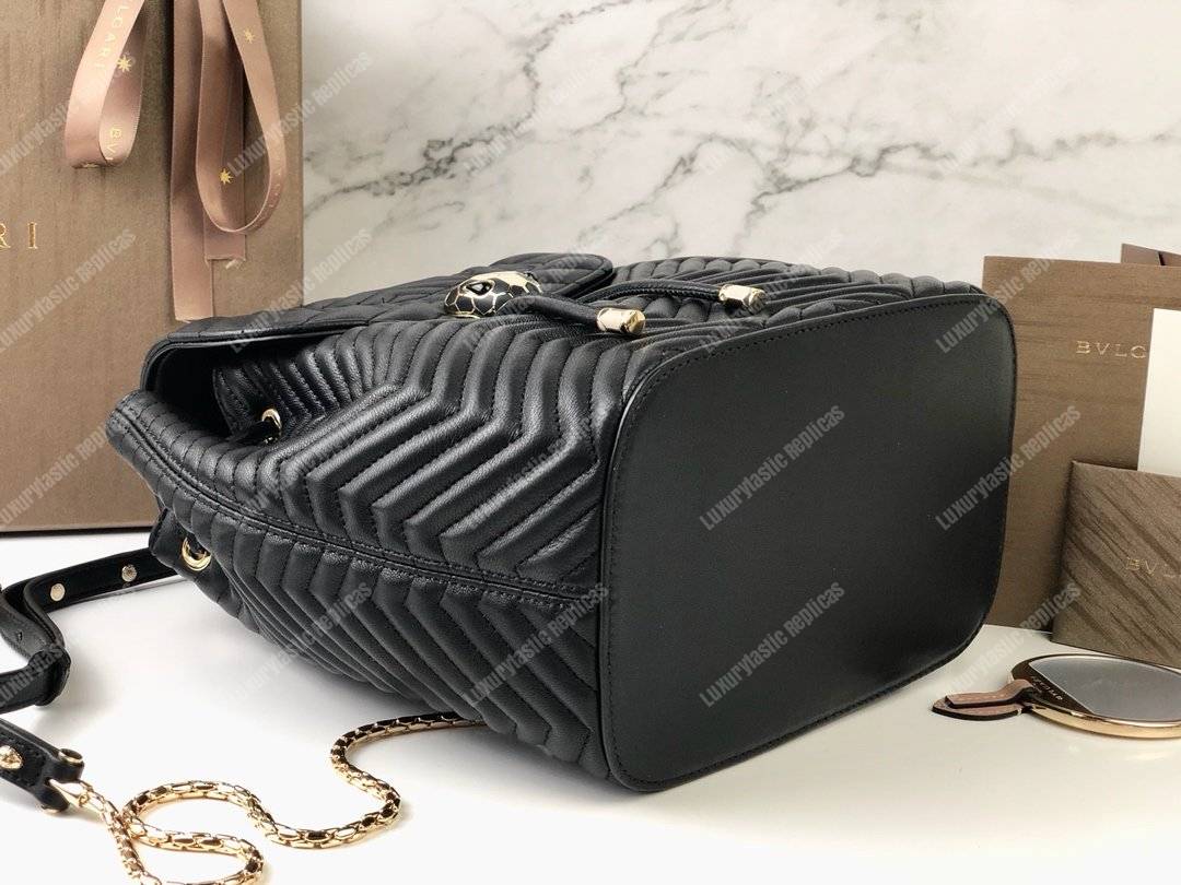 BVL Serpenti Forever Quilted Nappa Leather Backpack Black